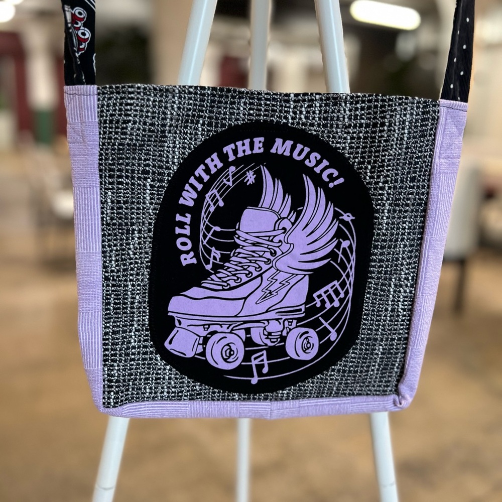 Roll with the music tshirt crossbody bag